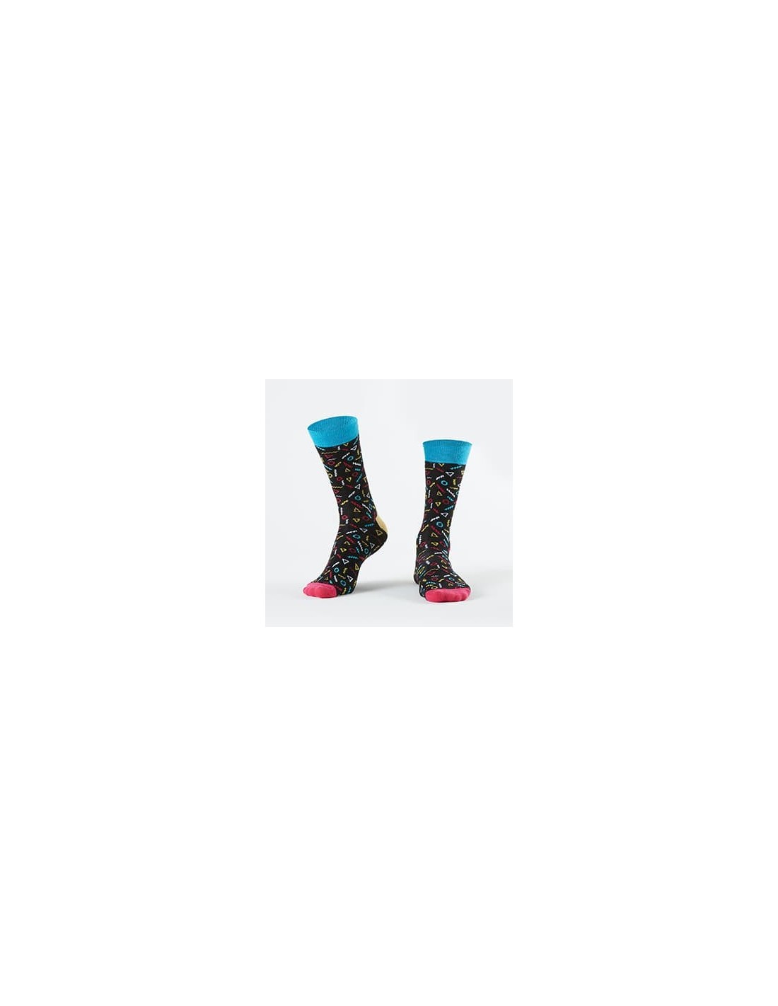 Black men\'s socks with geometric figures SM10 - Online store - Boutique